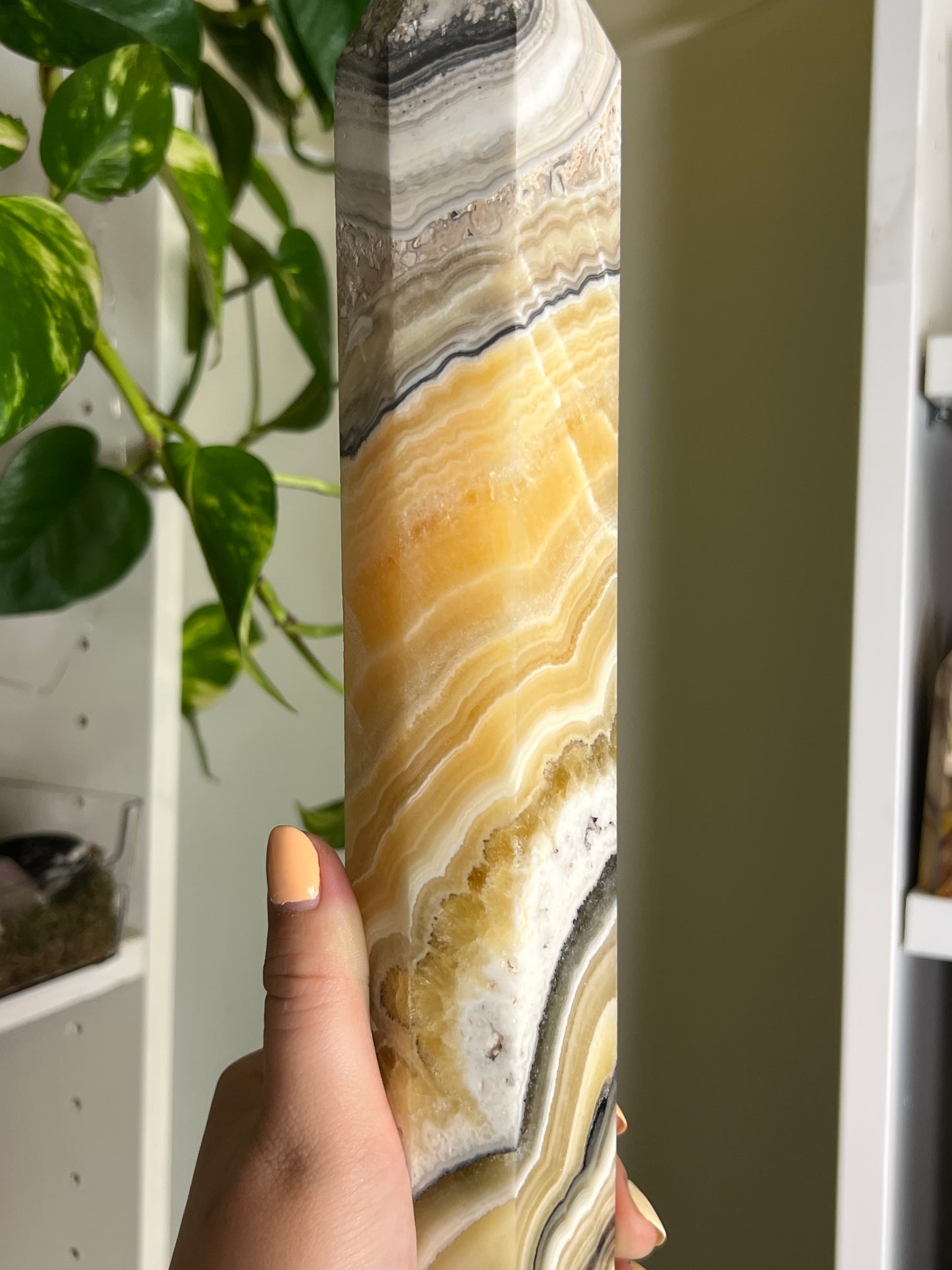 Zebra Calcite Tower - 18 Inches