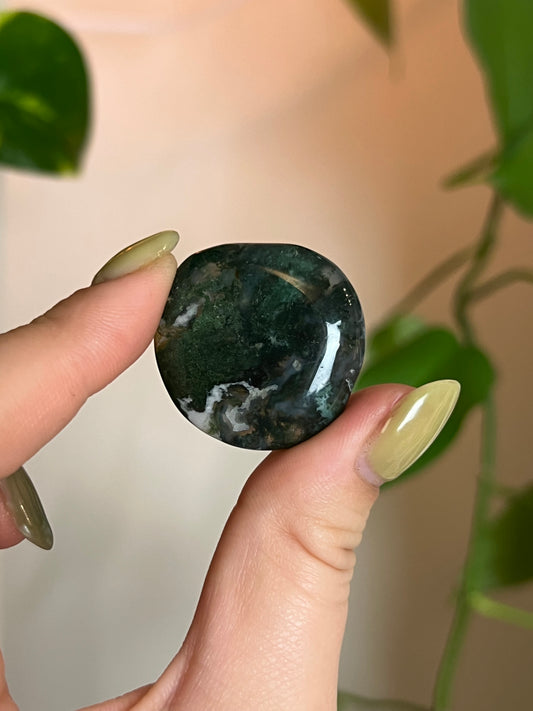 Moss Agate Button