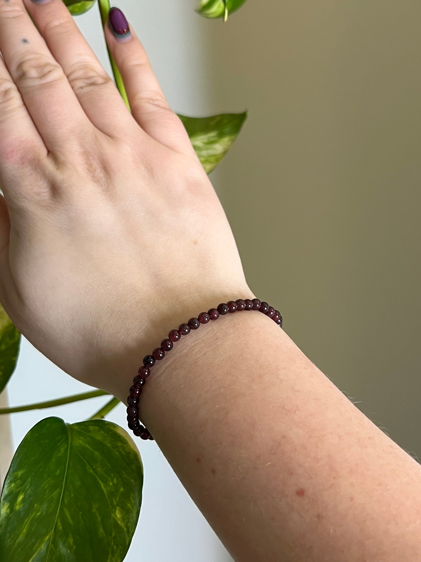4mm Red Garnet Bracelet