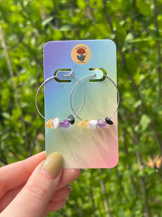 Non Binary Pride Flag Hoop Earrings