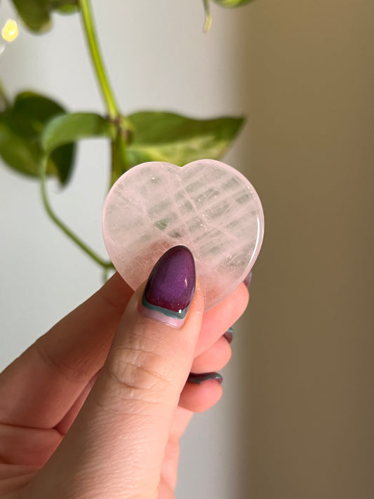 Rose Quartz Heart Worry Stone