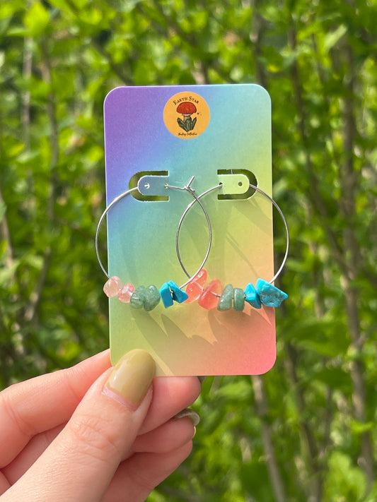 Polysexual Pride Flag Hoop Earrings