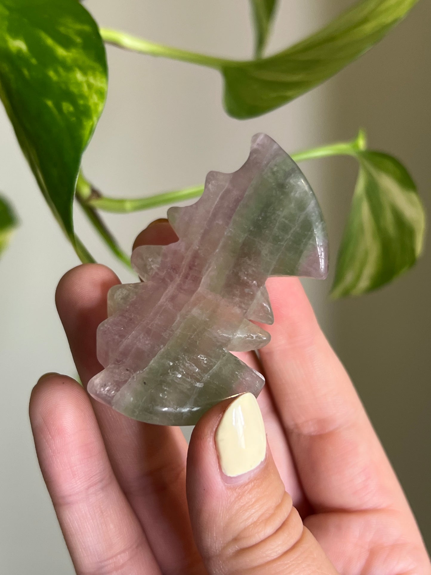 Pastel Rainbow Fluorite 3D Bat
