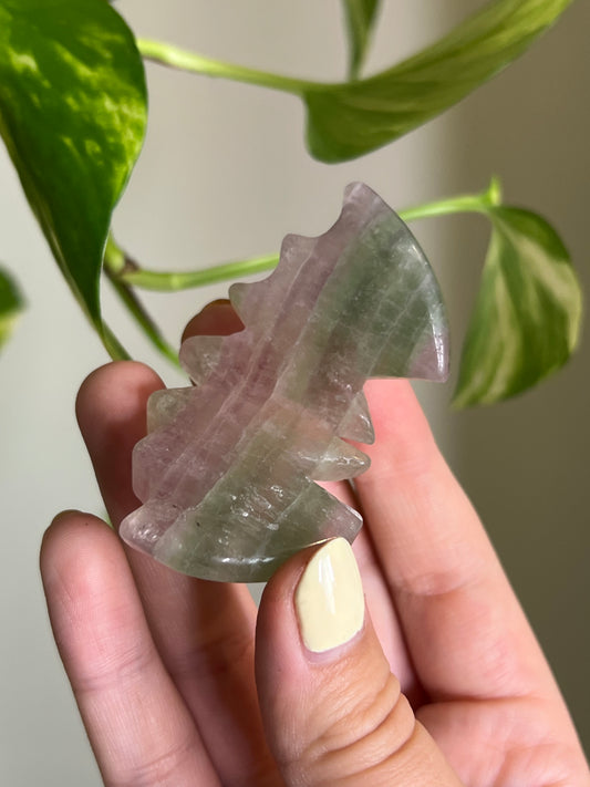 Pastel Rainbow Fluorite 3D Bat
