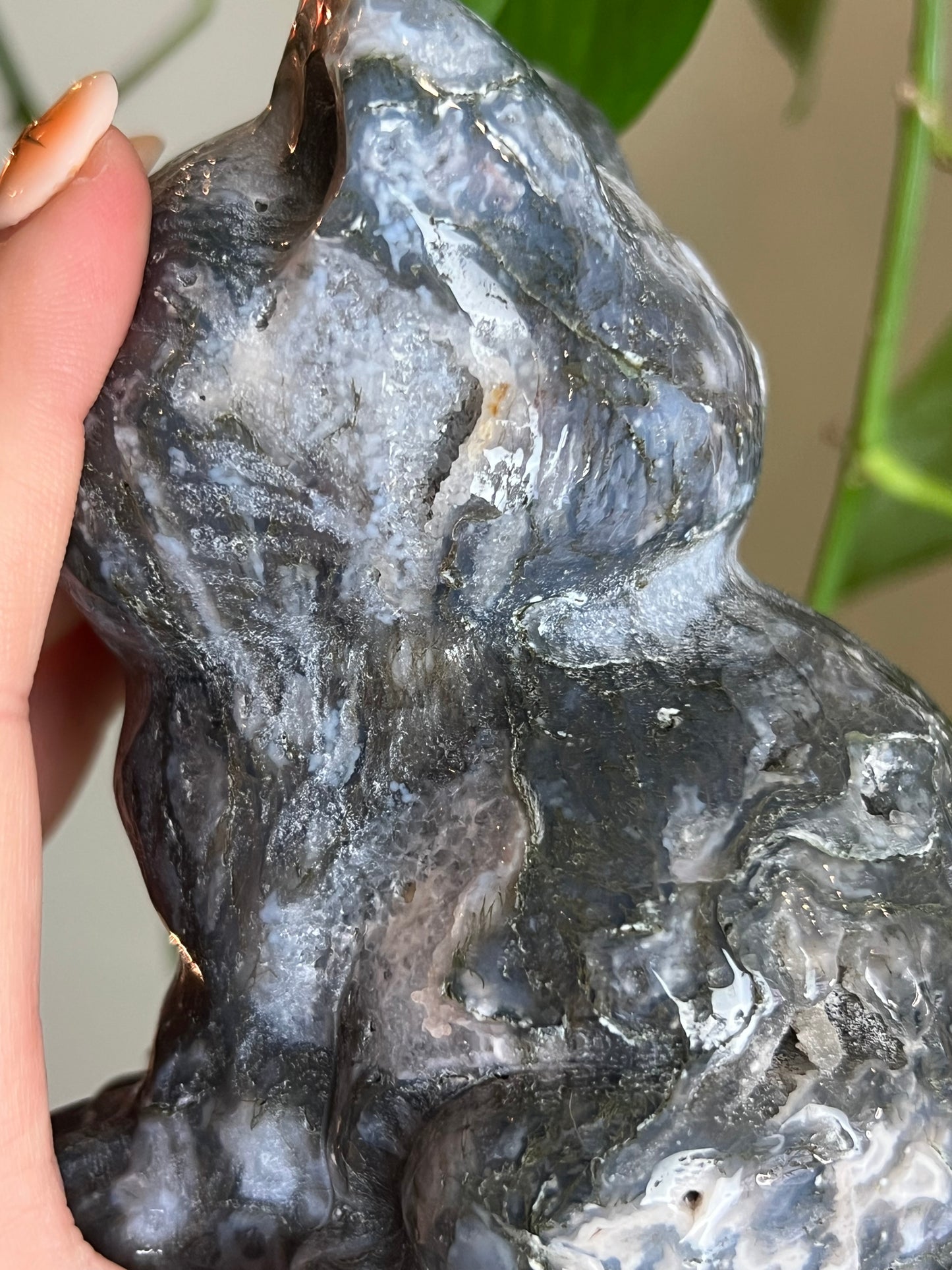 Moss Agate Large Cat