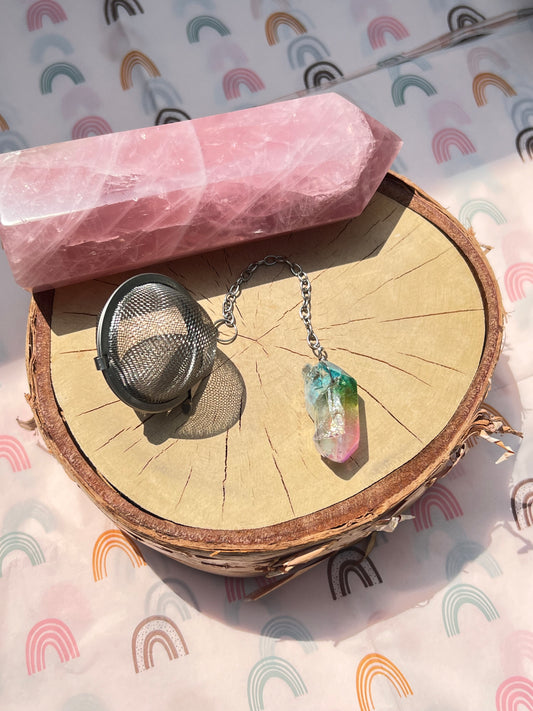 Rainbow Aura Quartz Tea Infuser