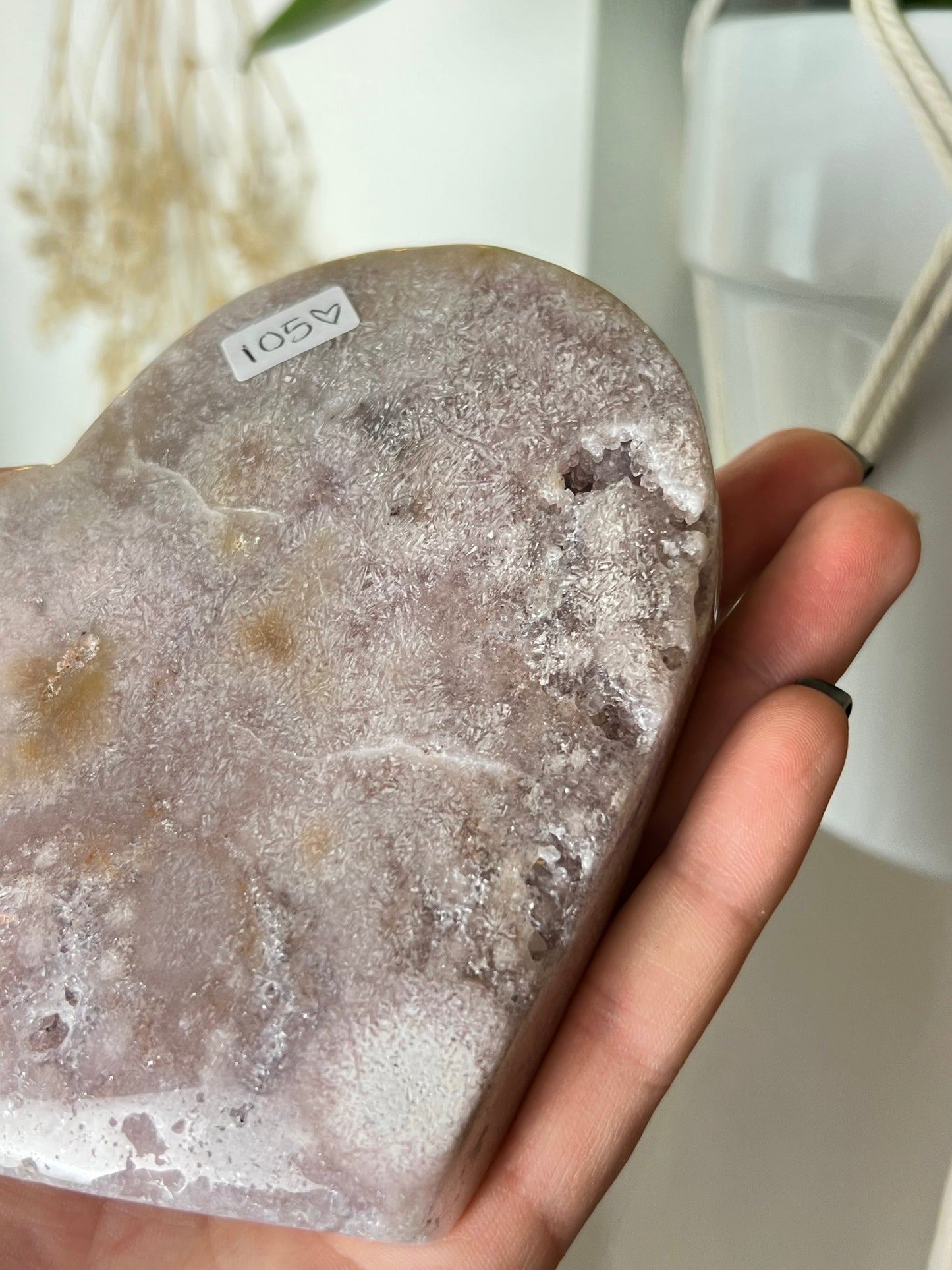 Druzy Filled Pink Amethyst Large Heart