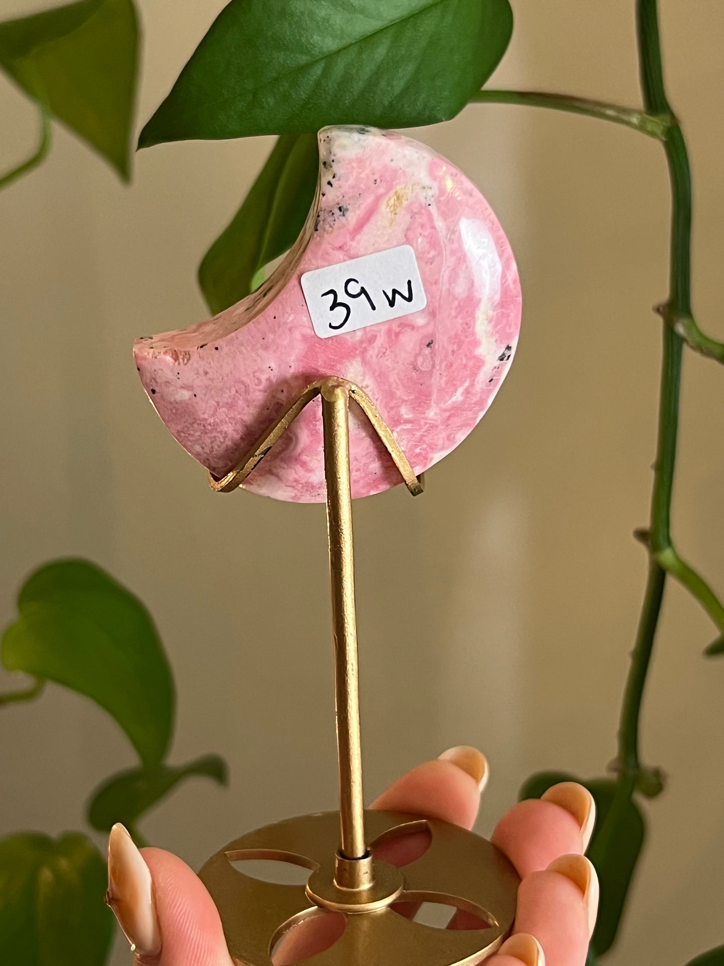 Peruvian Rhodonite Moon Stand - W