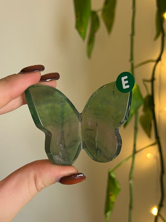 Green Fluorite 3D Butterfly - E