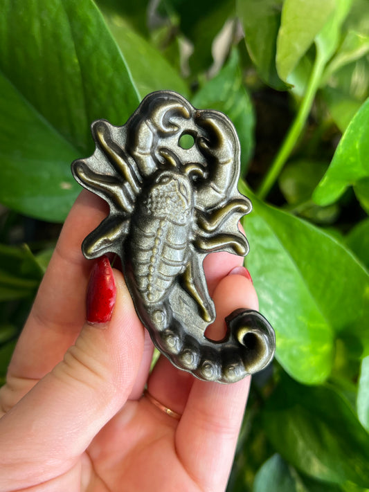 Gold Sheen Obsidian Scorpion