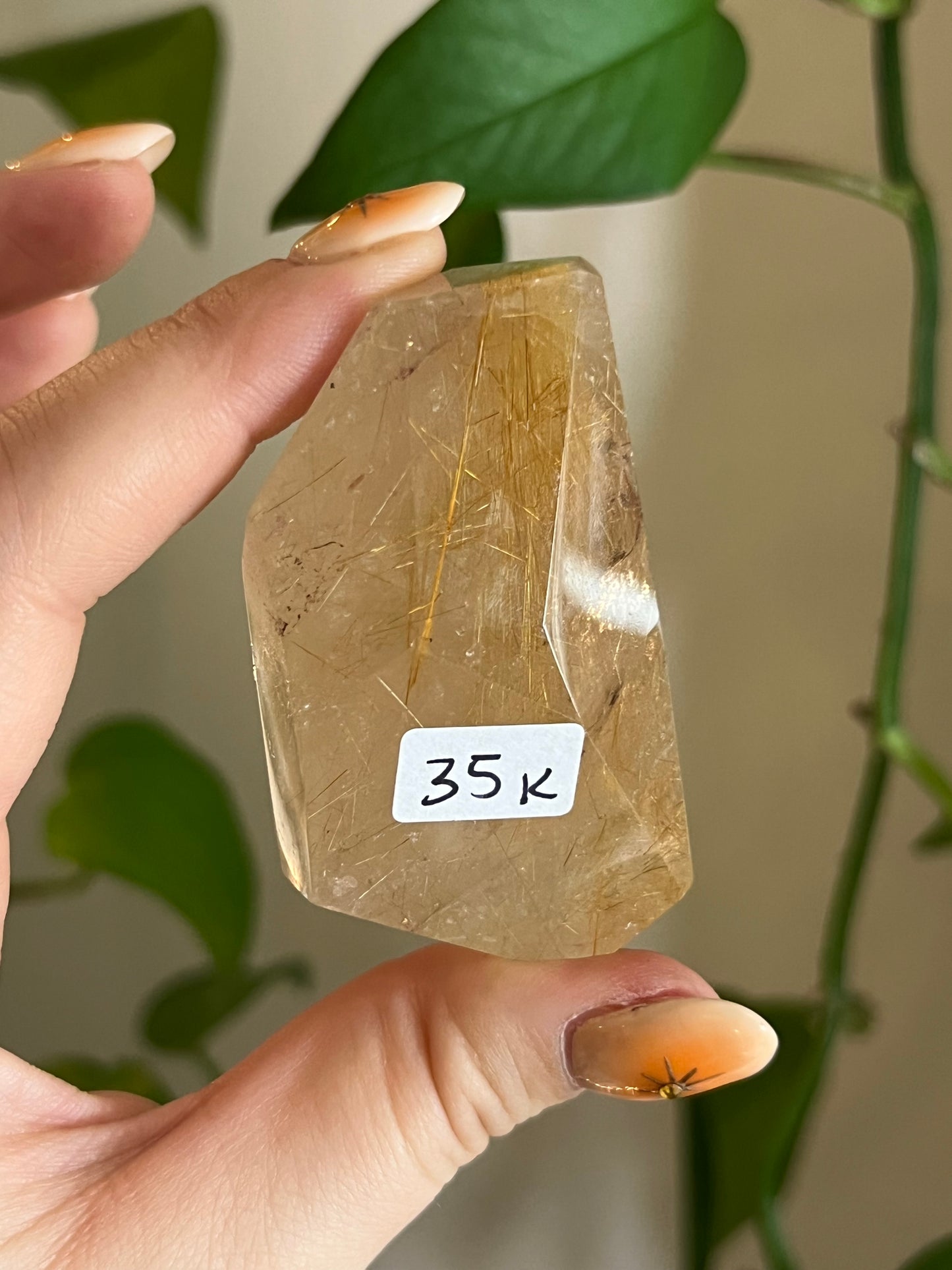 Golden Rutile Quartz Gusher - K