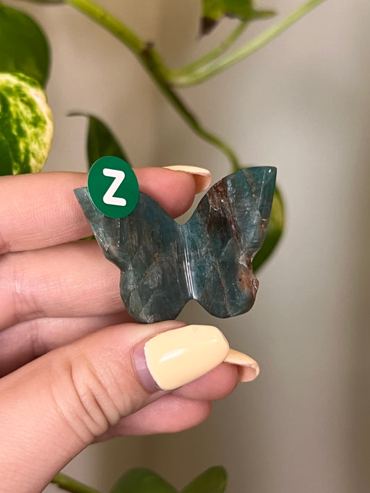 Green Apatite Small 3D Butterfly - Z