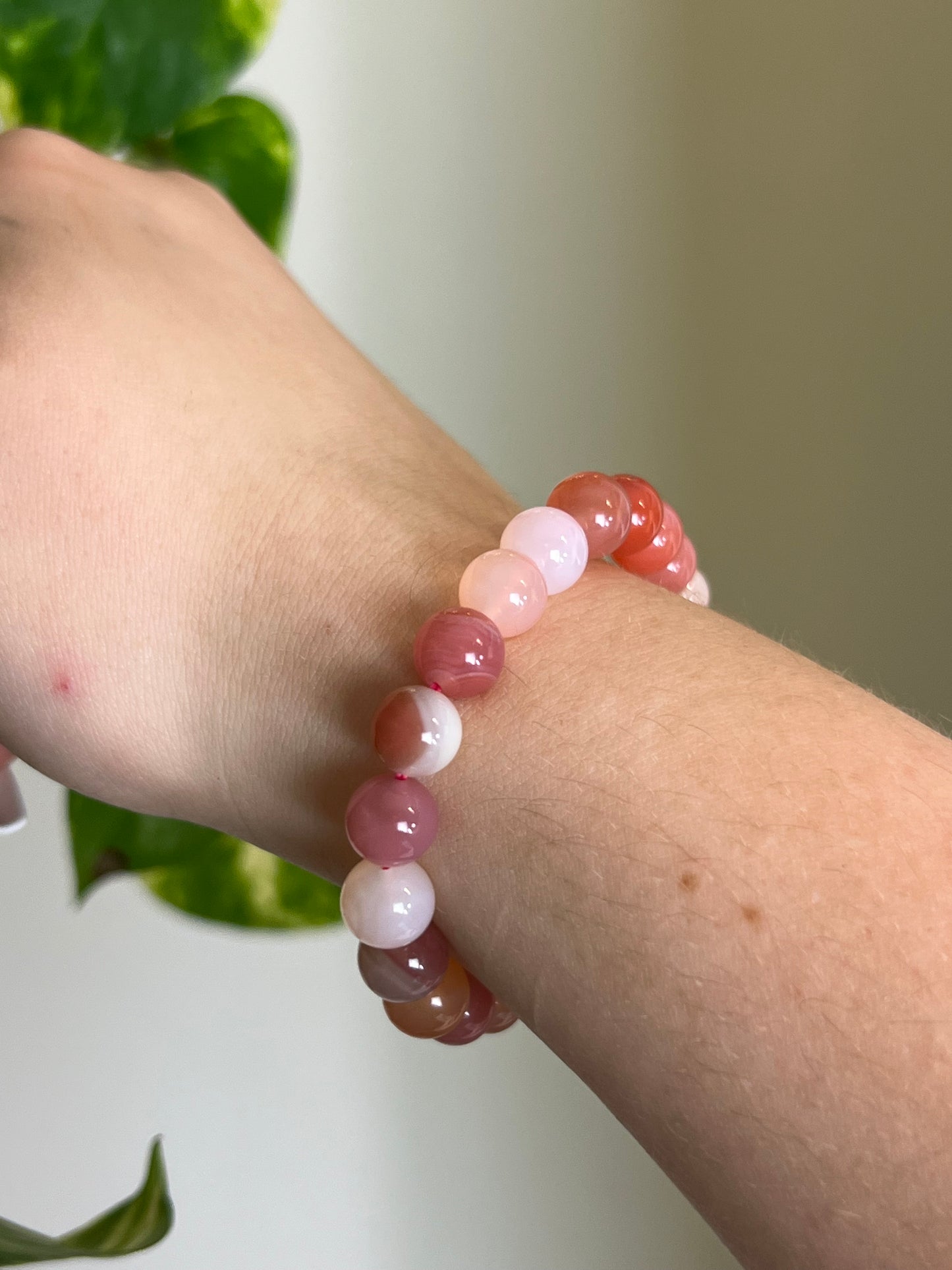 8mm Pink Jelly Agate Bracelet🌸
