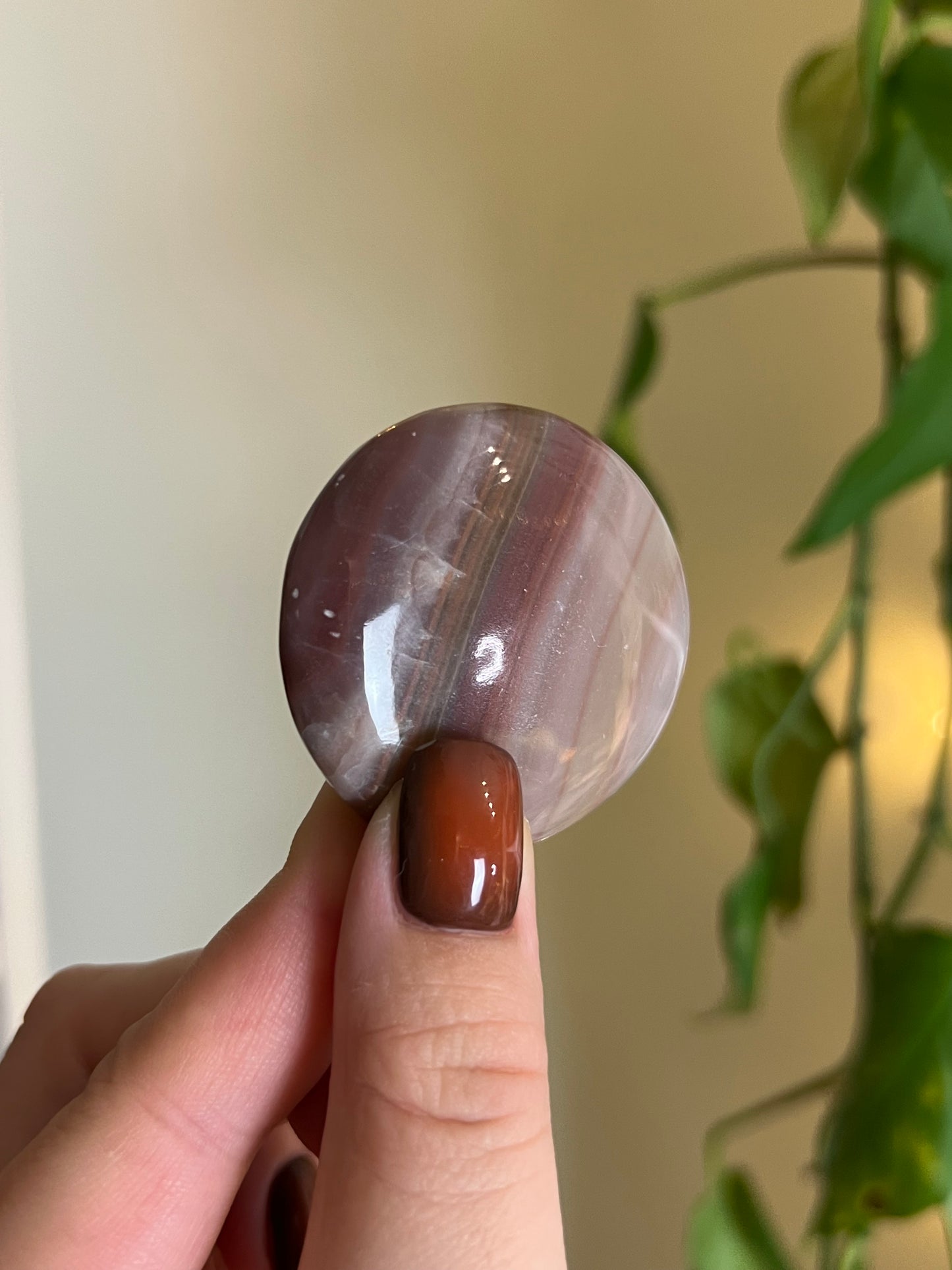 Pink Banded Onyx Small Flat Stone
