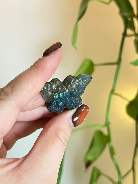 Flashy Labradorite Floral Butterfly