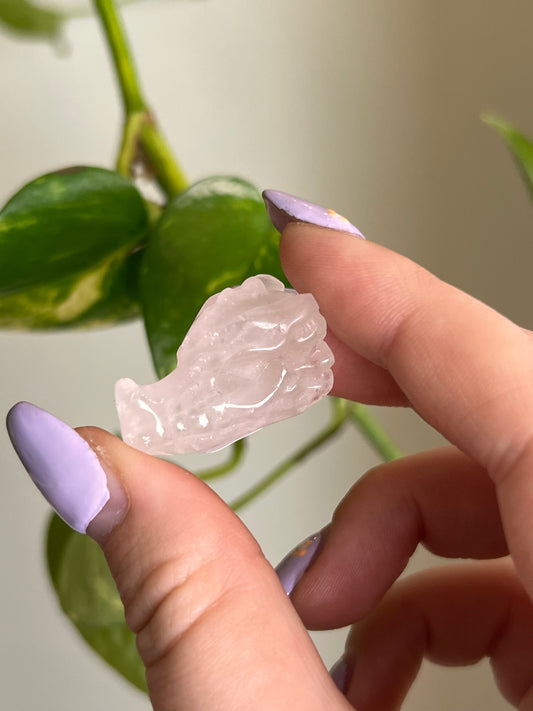 Rose Quartz Dragon Head