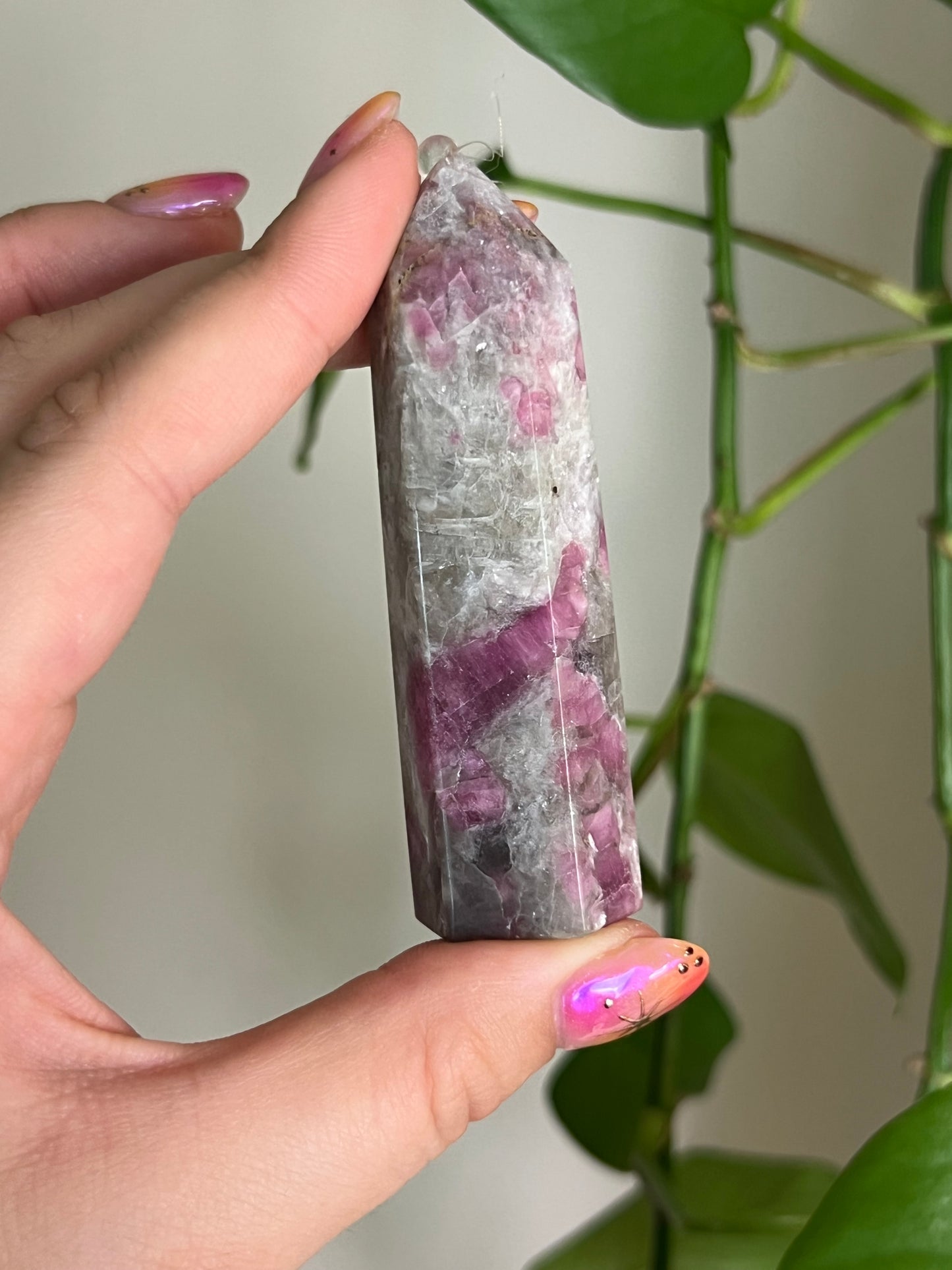 Pink Tourmaline in Quartz Tower