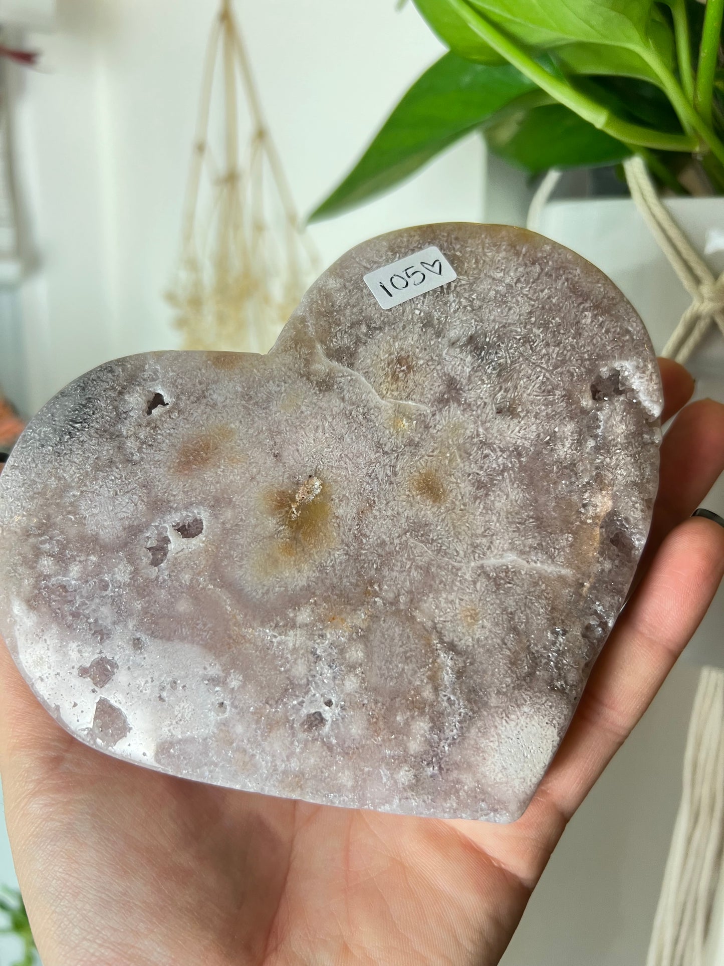 Druzy Filled Pink Amethyst Large Heart