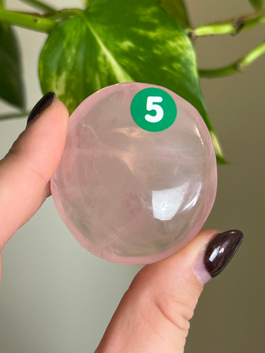 Star Rose Quartz Palm Stone - 5