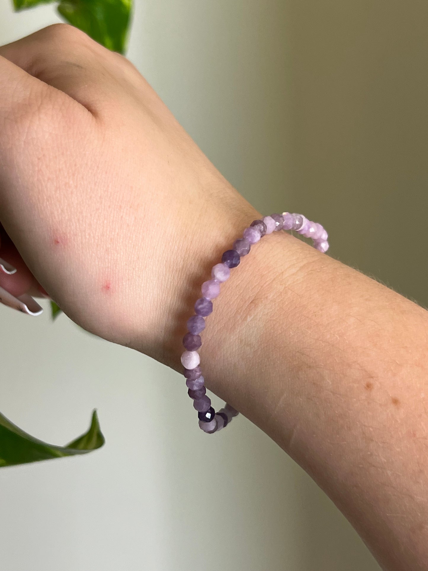 4mm Lepidolite Faceted Bracelet