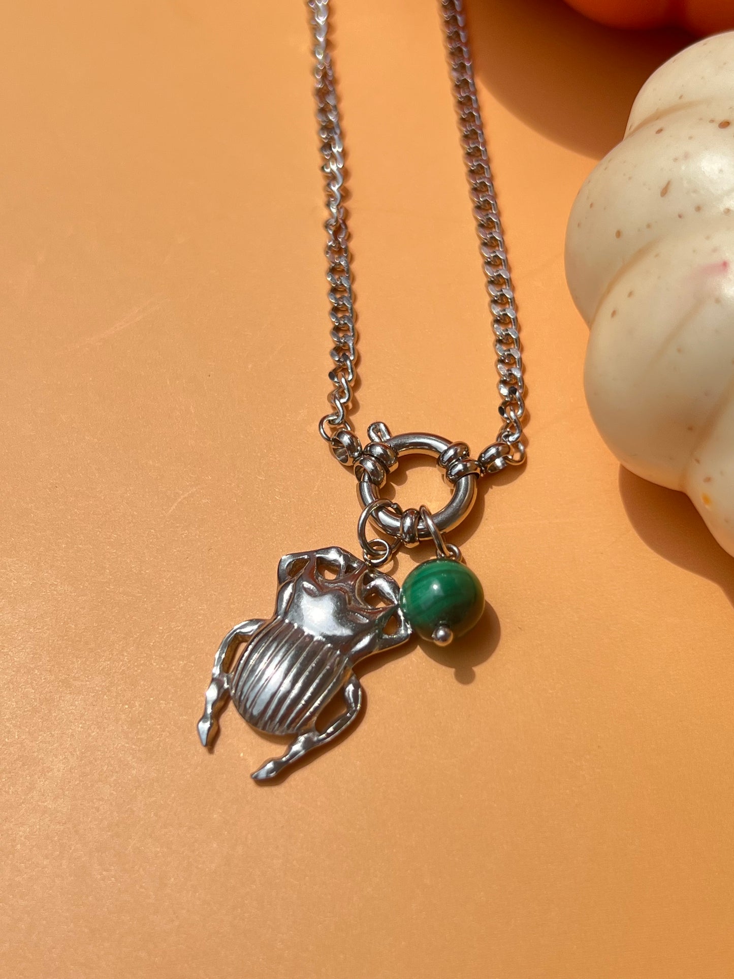 Beetle Baby Malachite Necklace 🪲