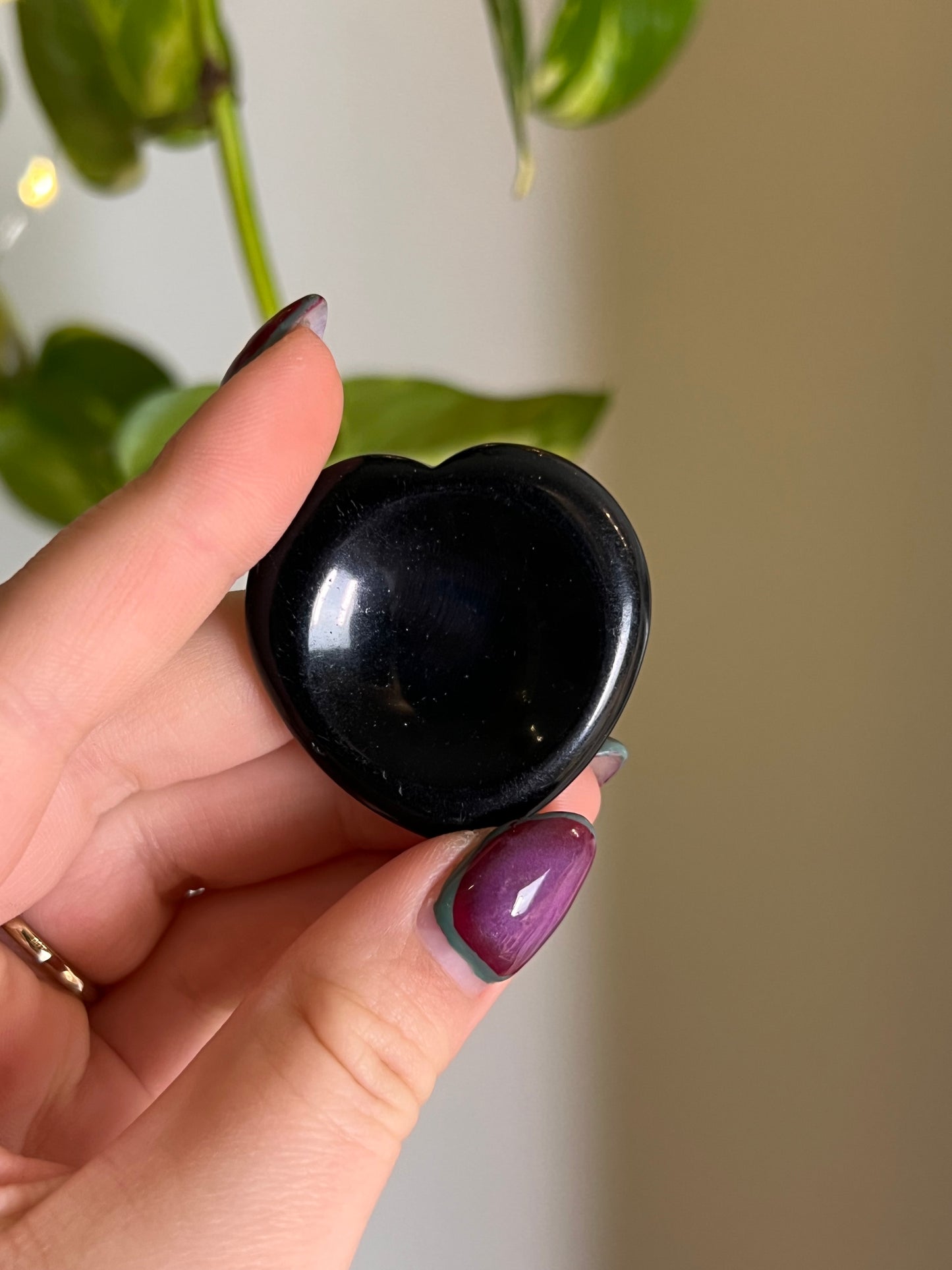 Black Obsidian Heart Worry Stone