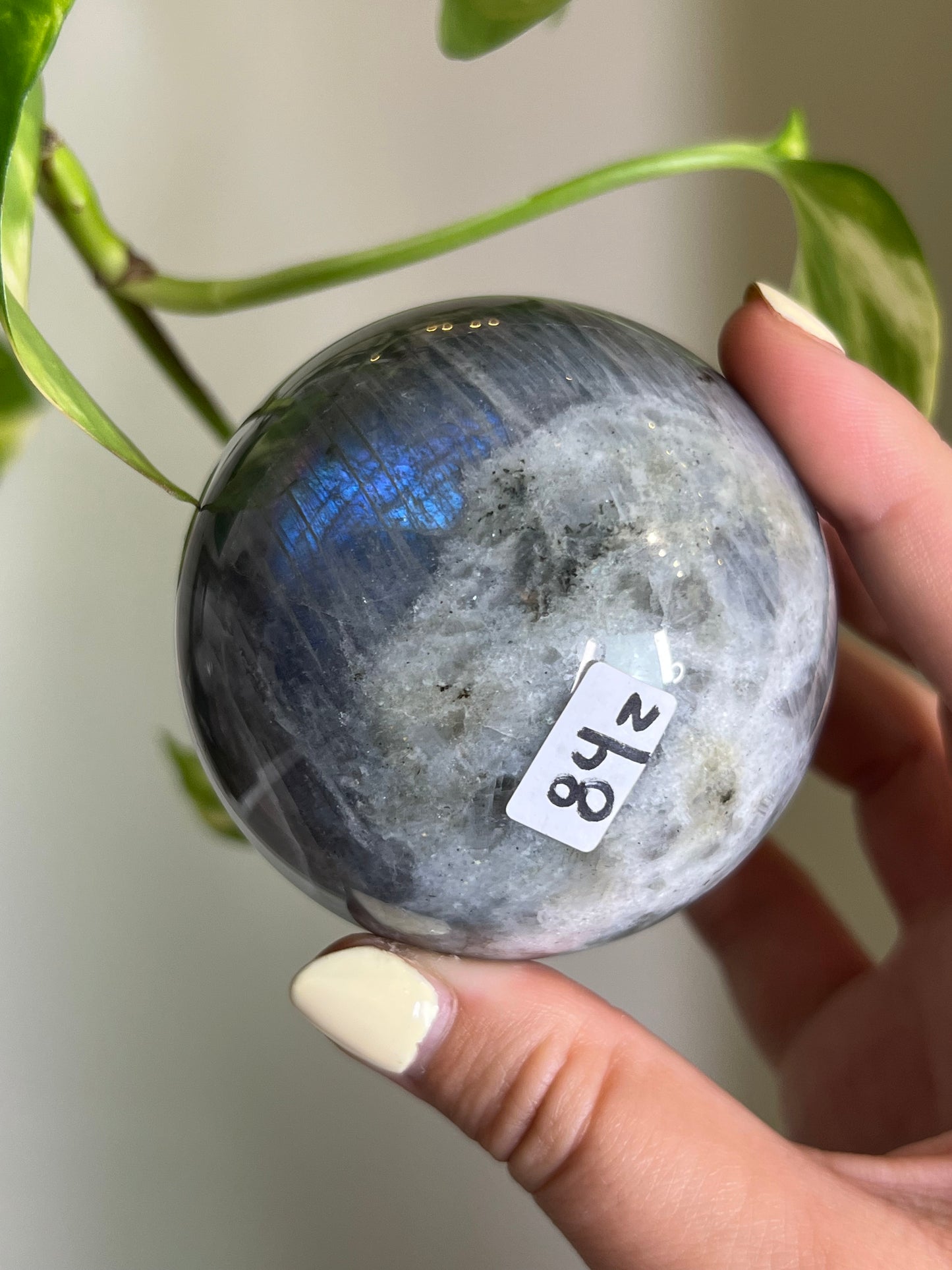 Flashy Purple + Blue Labradorite Sphere - Z