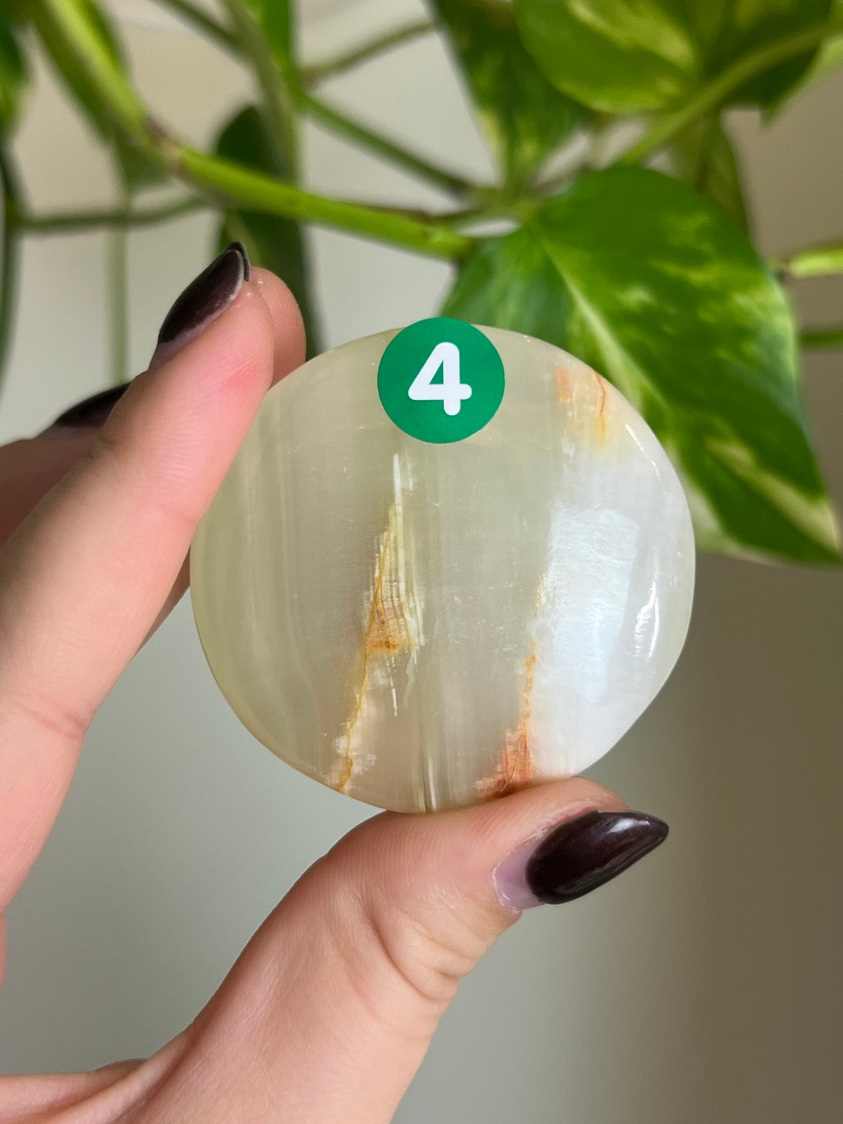 Lemon Lime Calcite Flat Stone - 4