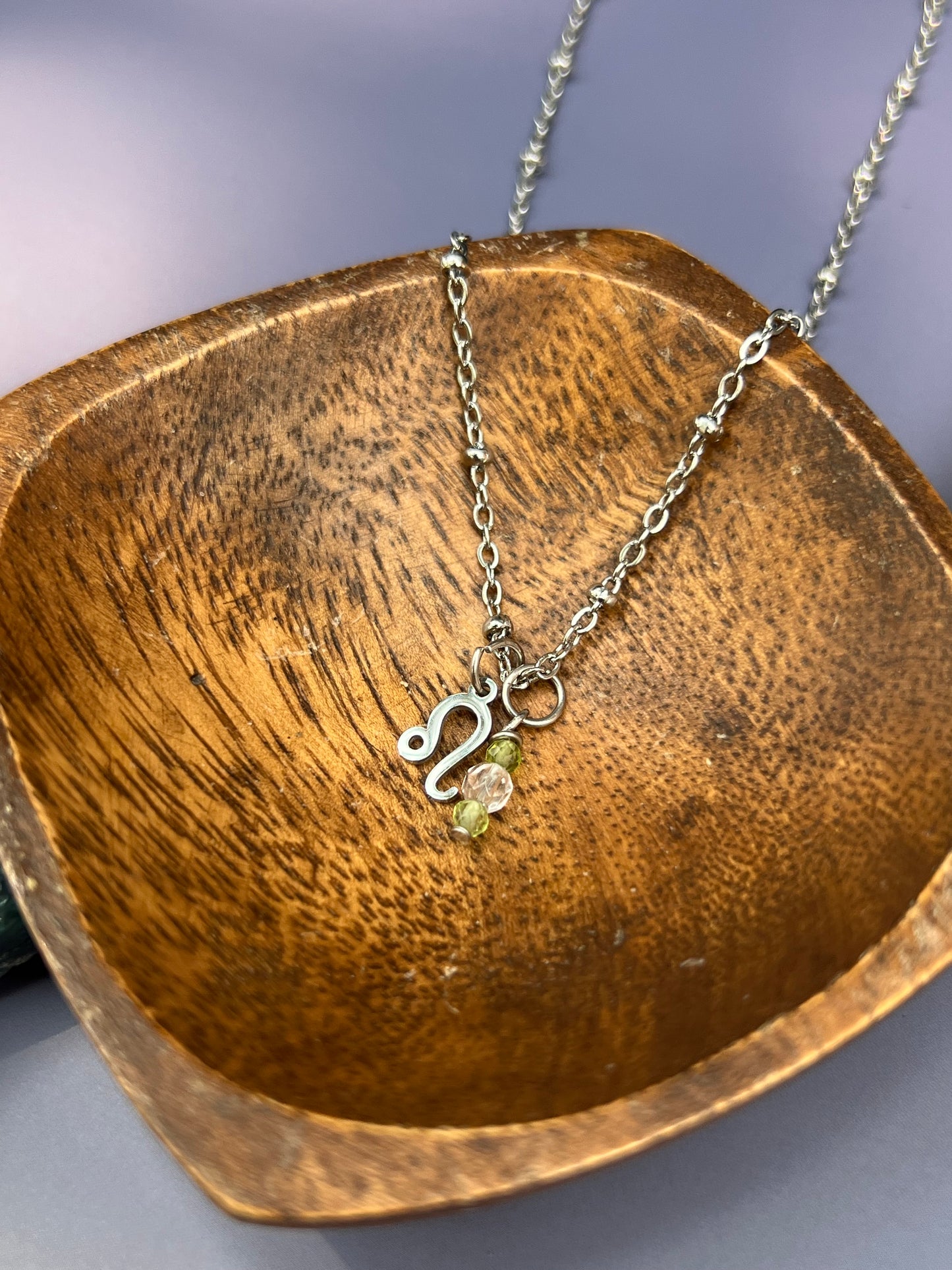 Leo - Zodiac Sign Gemstone Silver Necklace