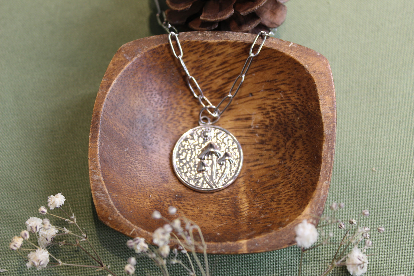 Mushroom Coin Necklace