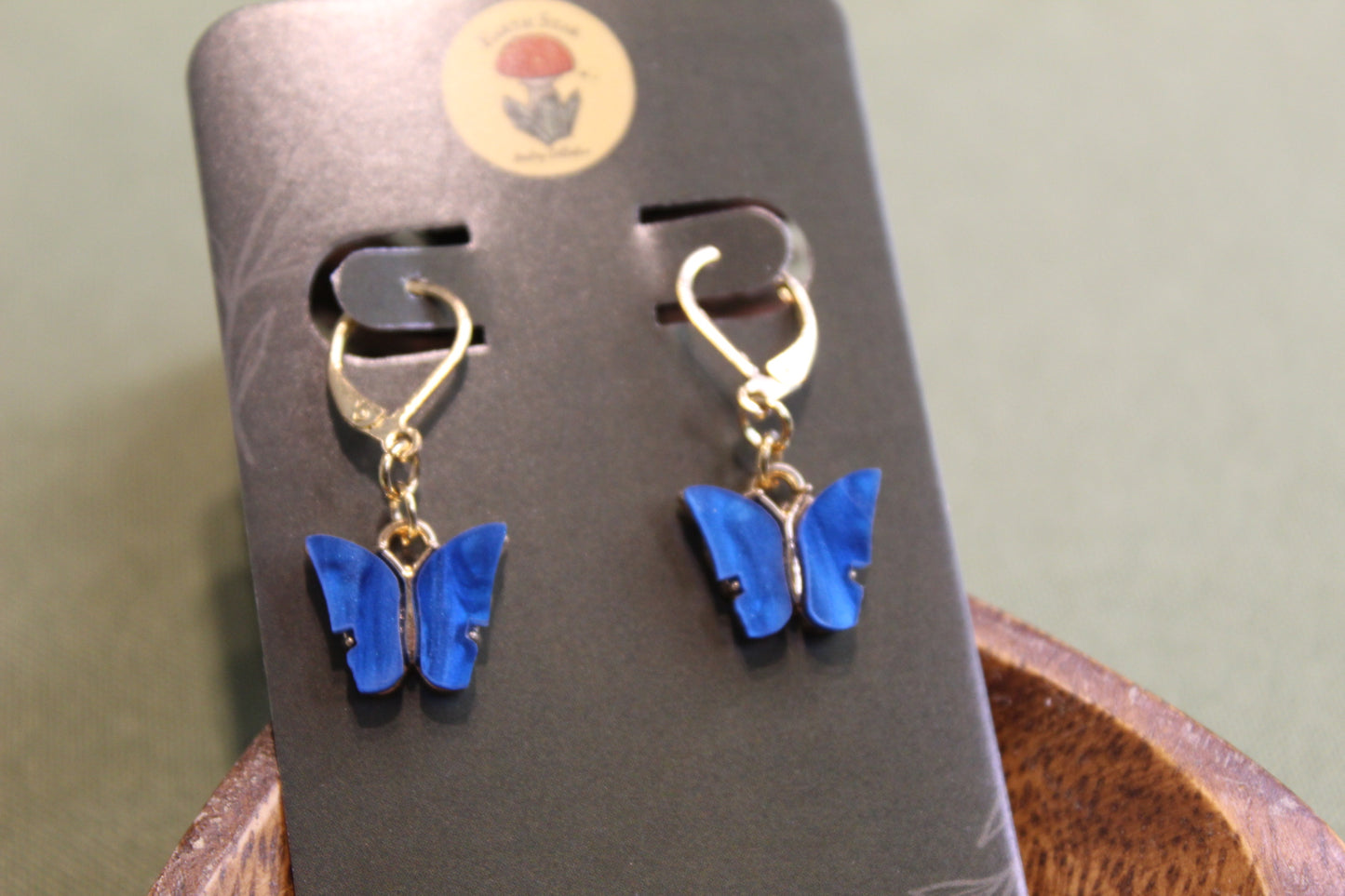 Cobalt Blue Butterfly Earrings