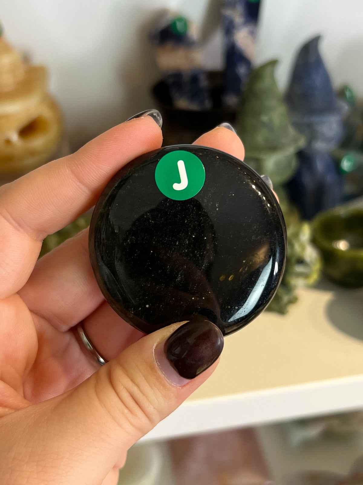 Gold Sheen Obsidian Flat Stone - J