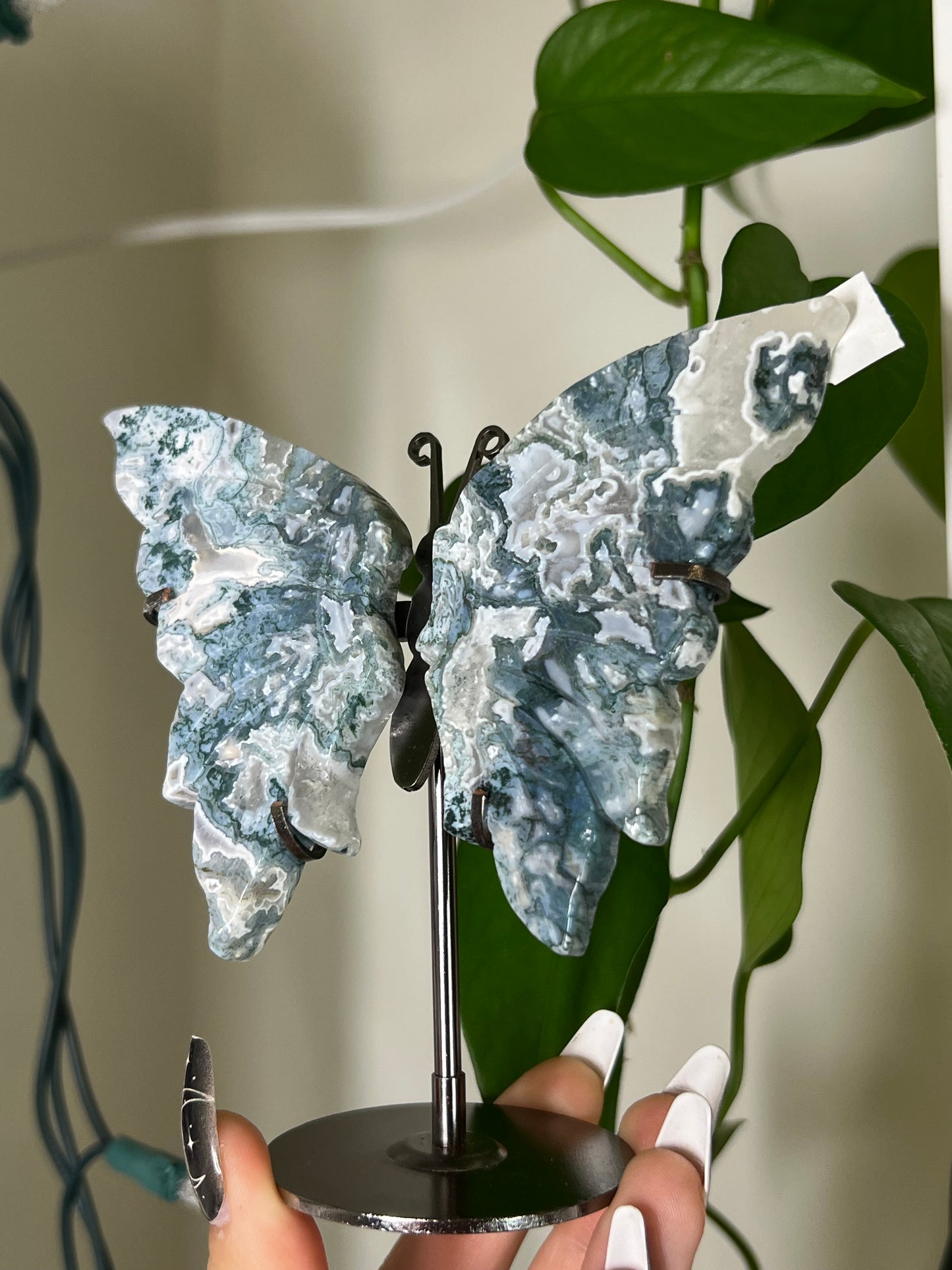 Moss Agate Butterfly Statement B