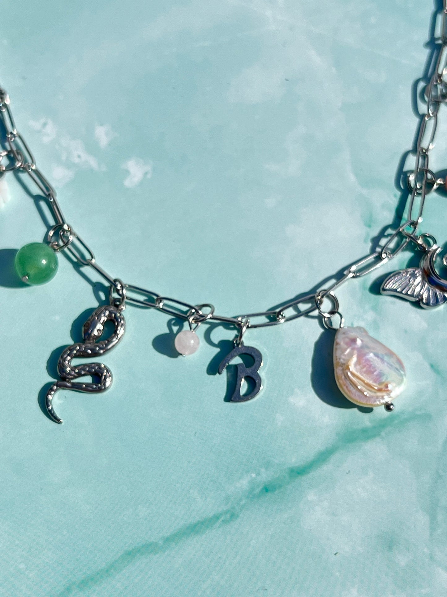 Freshwater Pearl Fruit Silver Charm Necklace - Customizable 🍋🫐