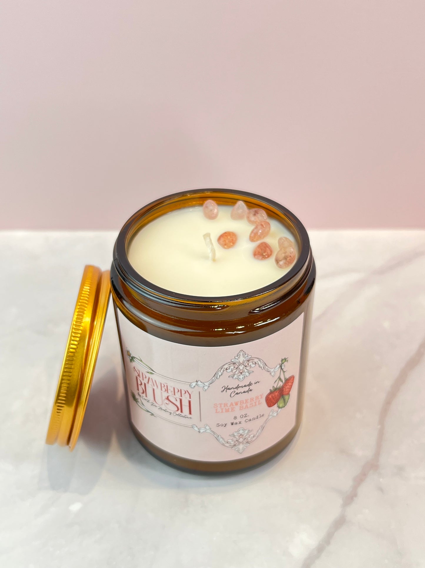 Strawberry Blush Candle| Strawberry Lime Basil 🍓