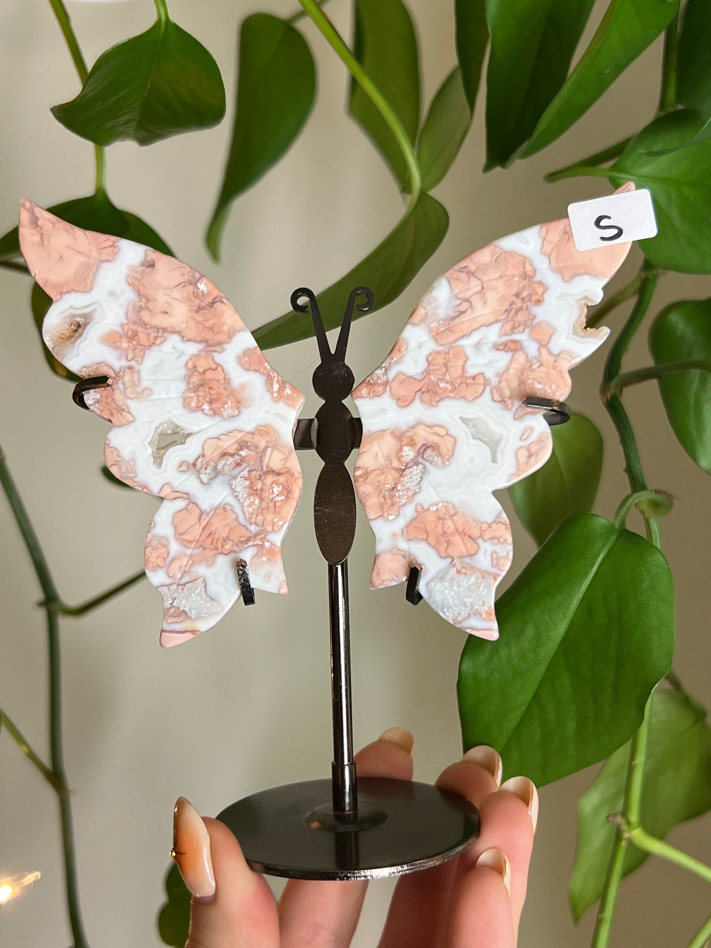 Cotton Candy Agate Butterfly Stand - S