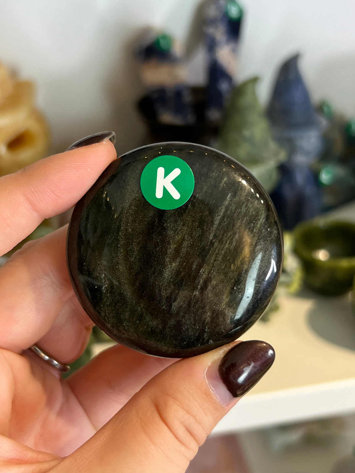 Gold Sheen Obsidian Flat Stone - K