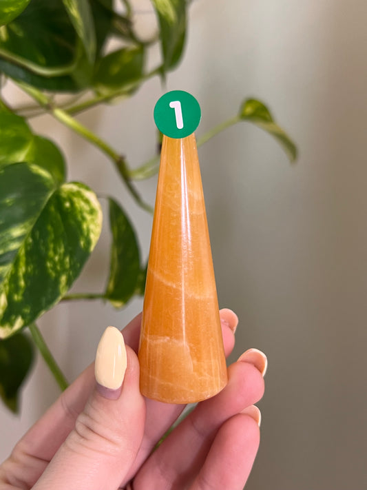 Orange Calcite Ring Holder - 1