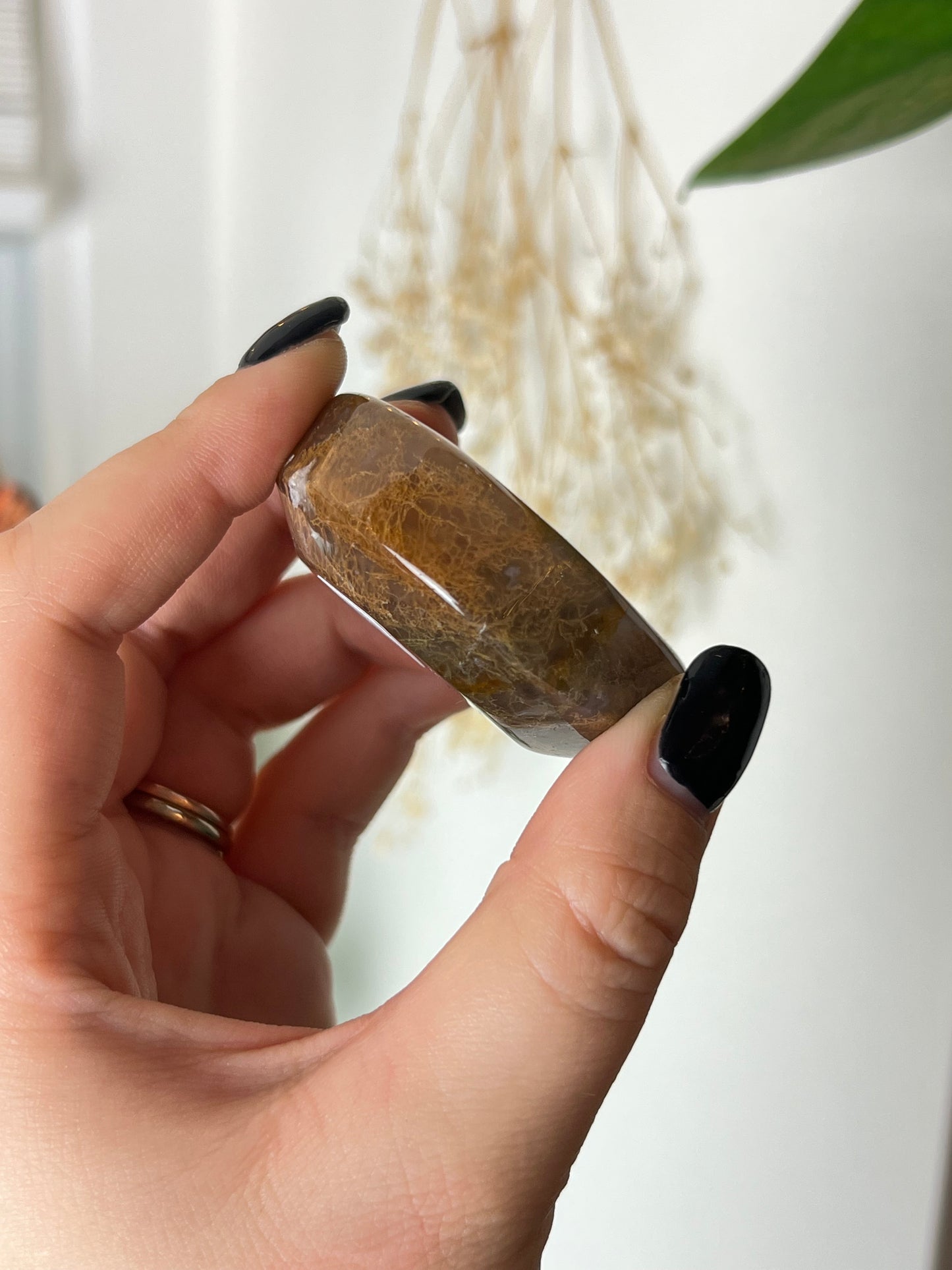 Moss Agate Moon Dish - M