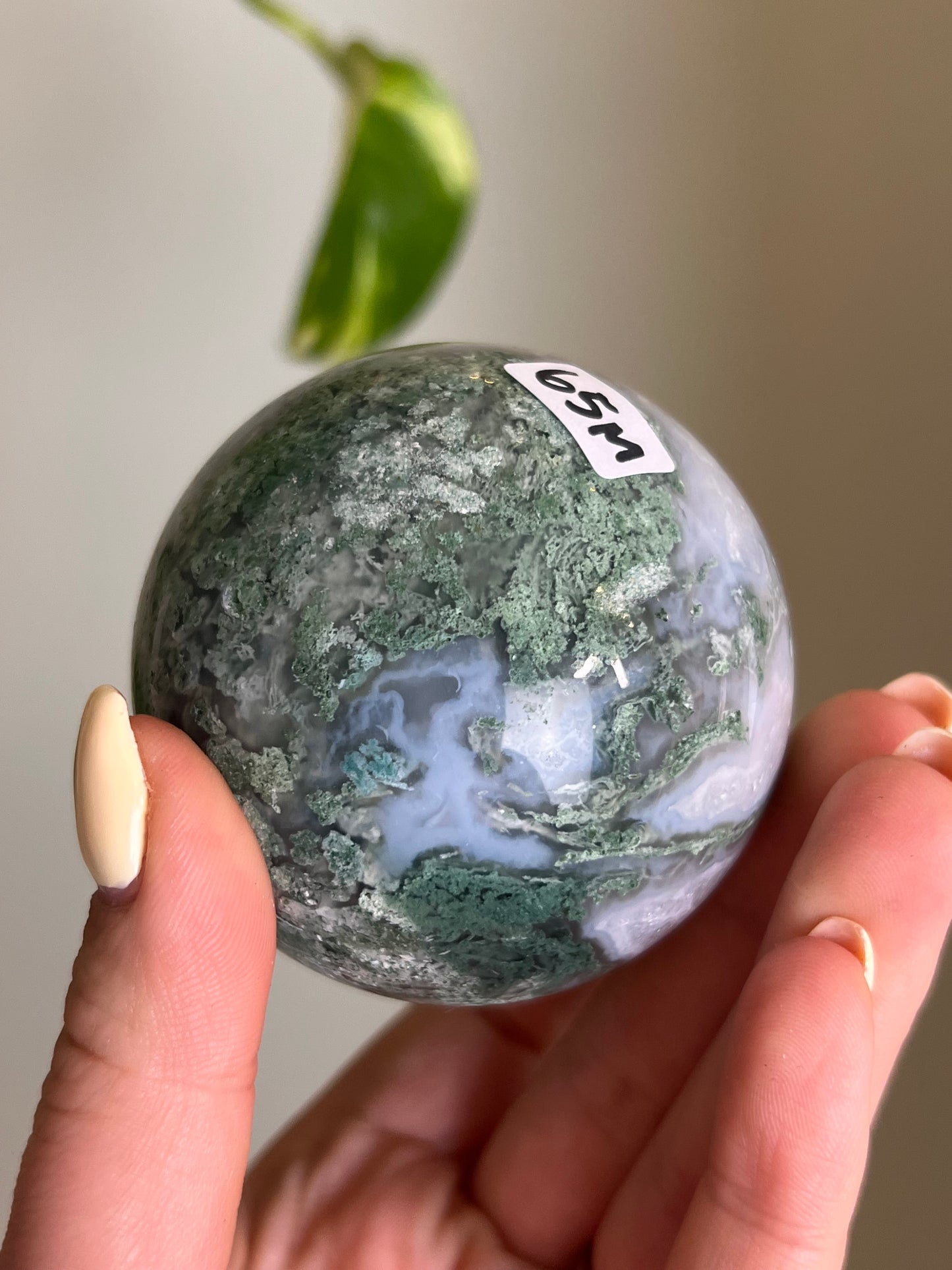 Moss Agate Druzy Sphere - M