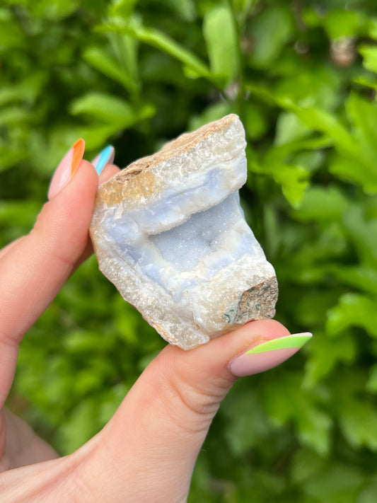 Druzy Blue Lace Agate Geode - B
