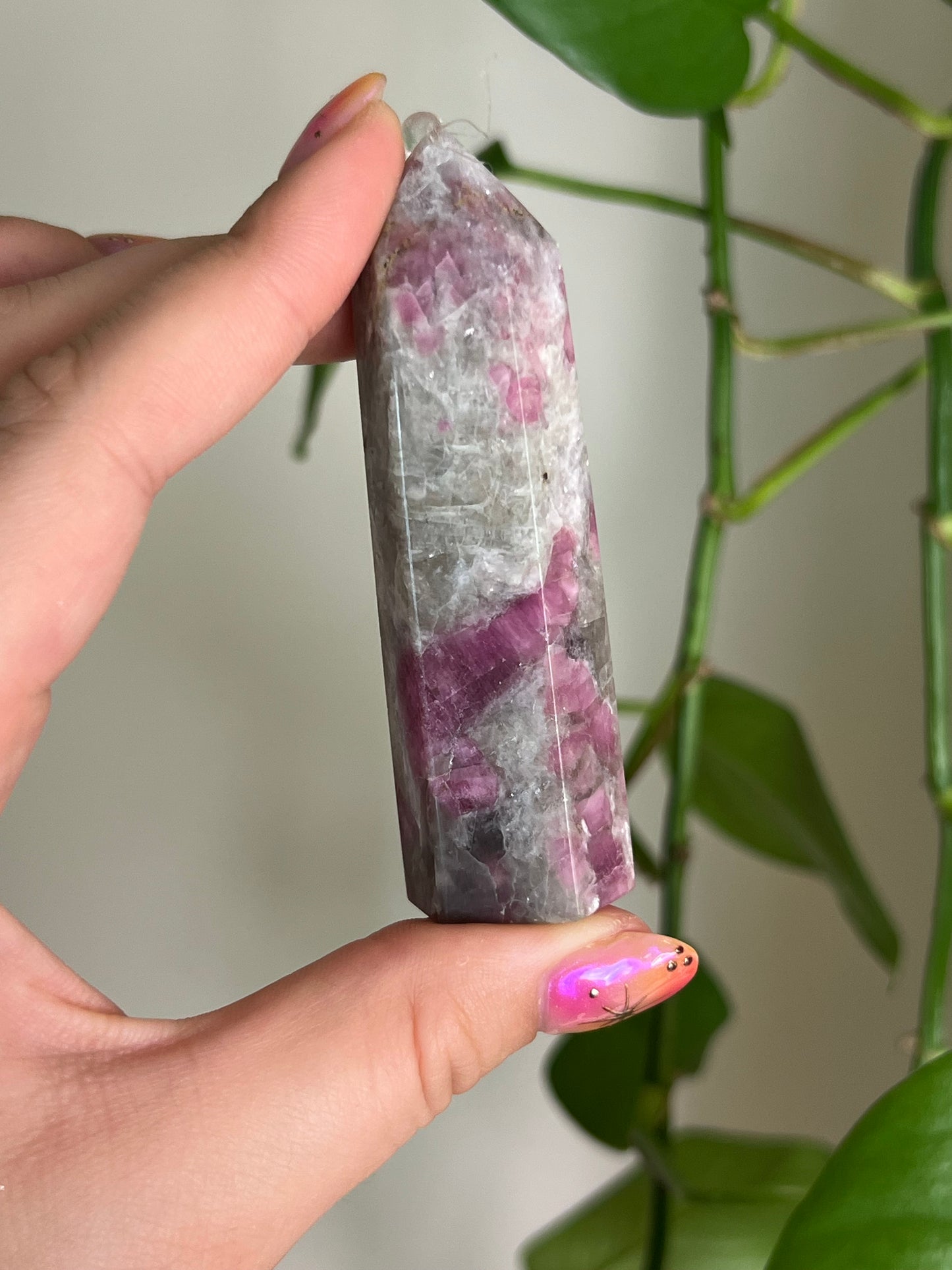 Pink Tourmaline in Quartz Tower