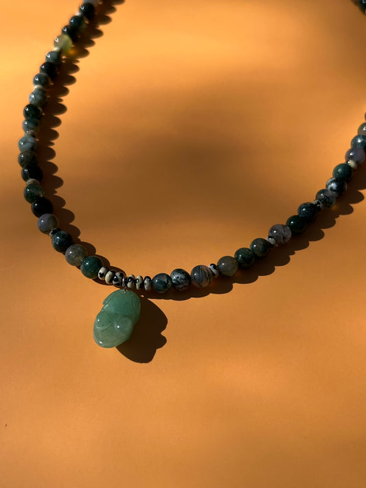 Toadstool Moss Beaded Necklace🐸