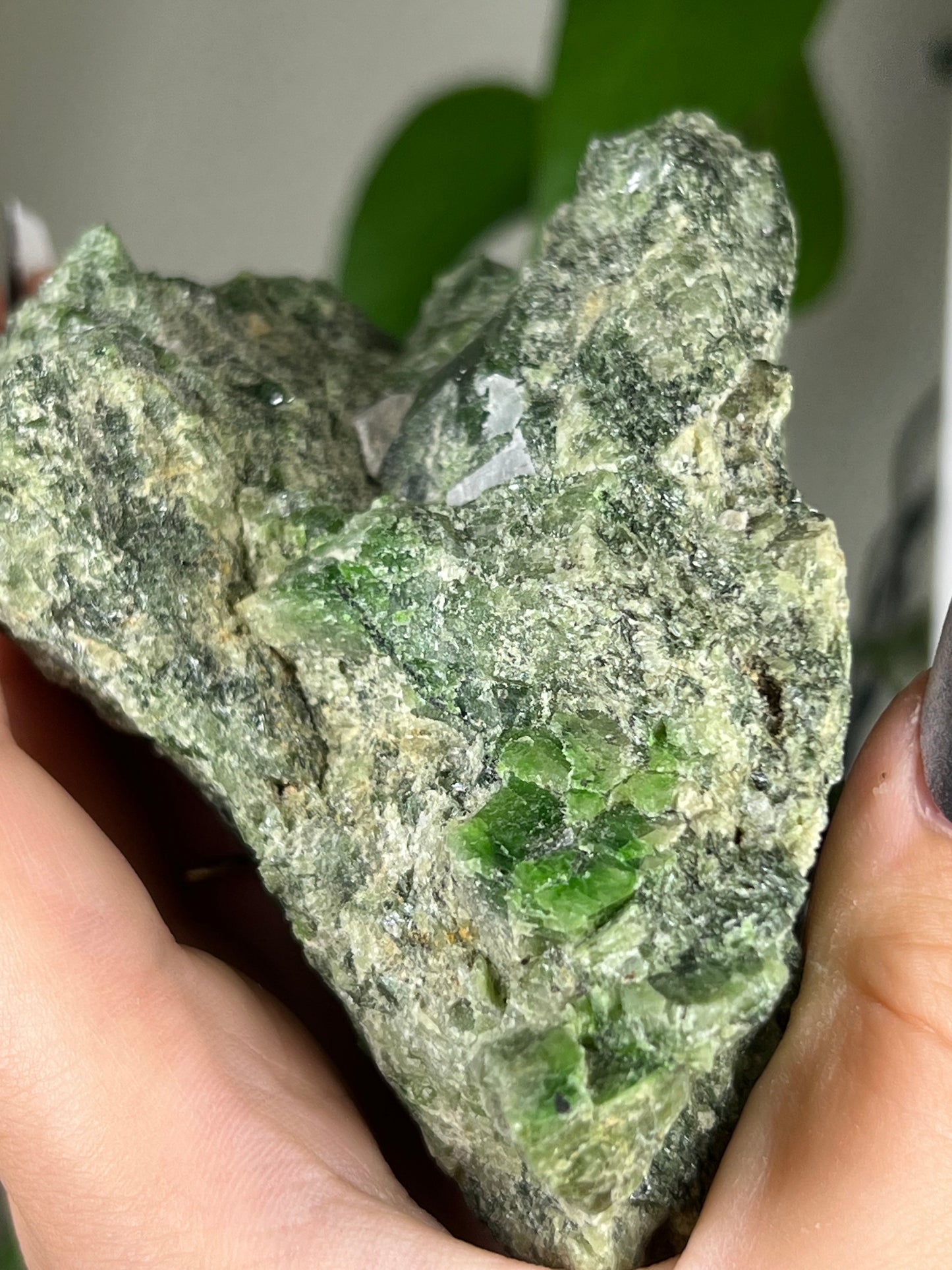 Epidote with Smoky and Clear Quartz Raw