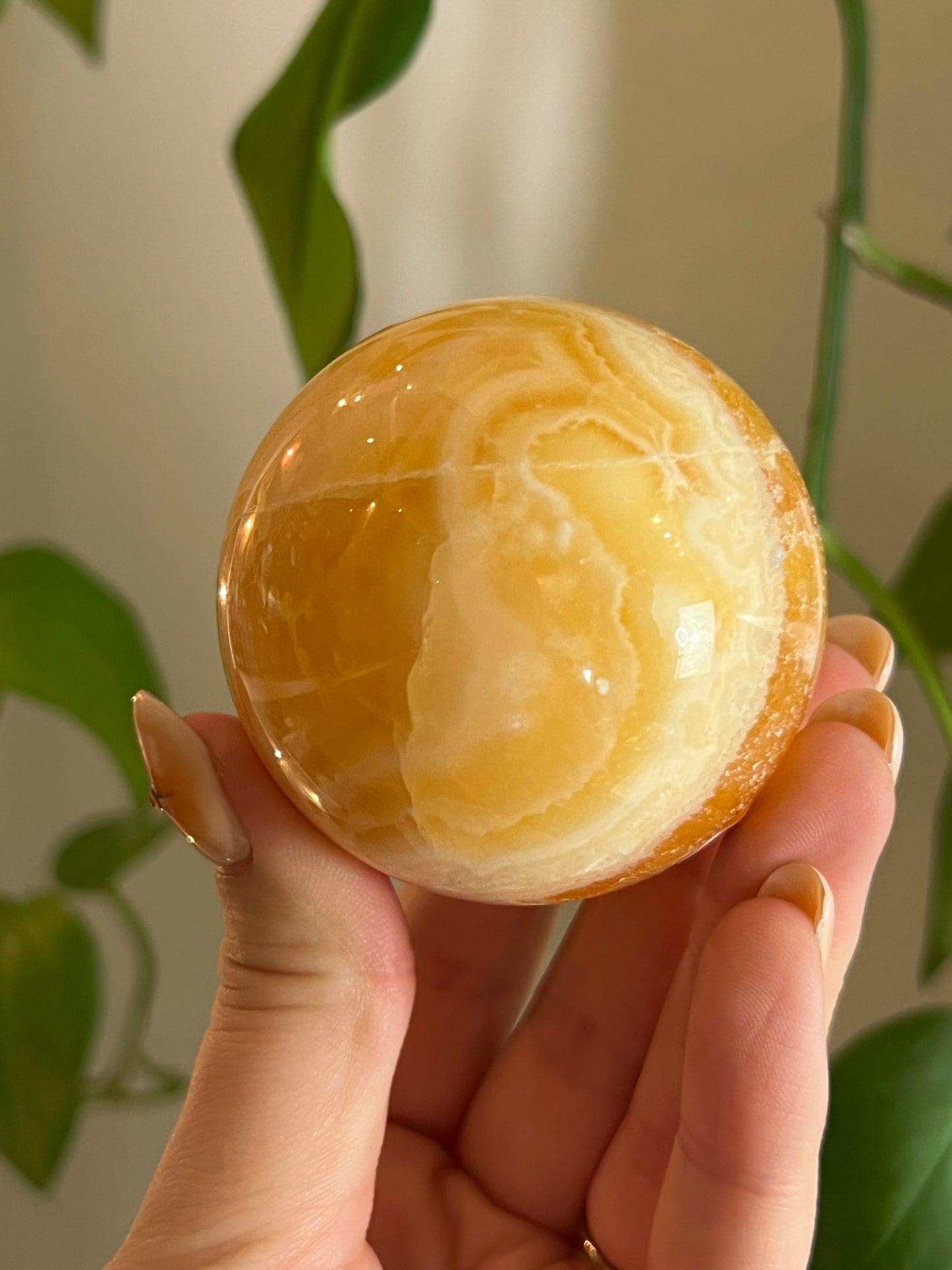 Orange Calcite Sphere M