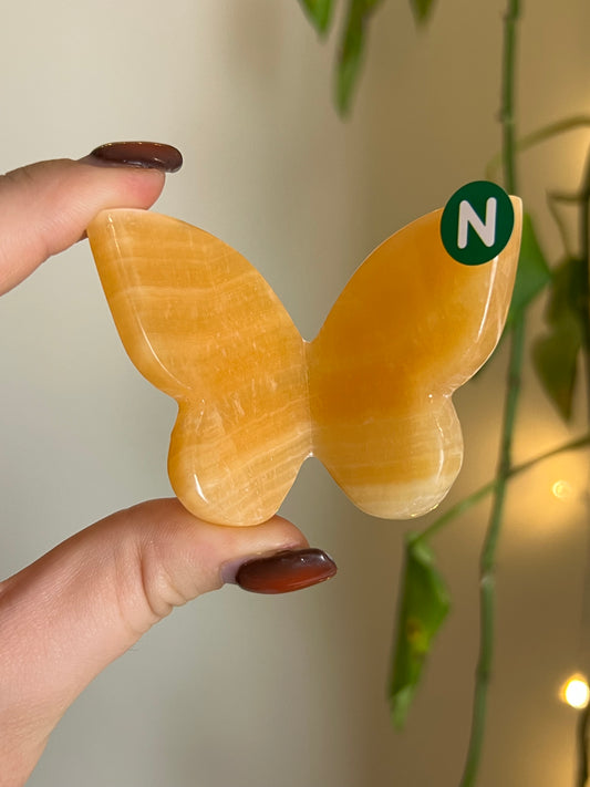 Orange Calcite 3D Butterfly - N