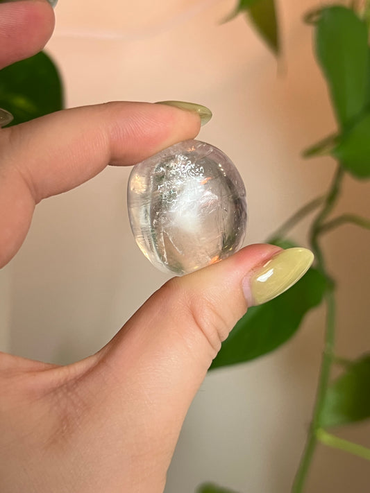 Flashy Rainbow Filled Optical Calcite Button