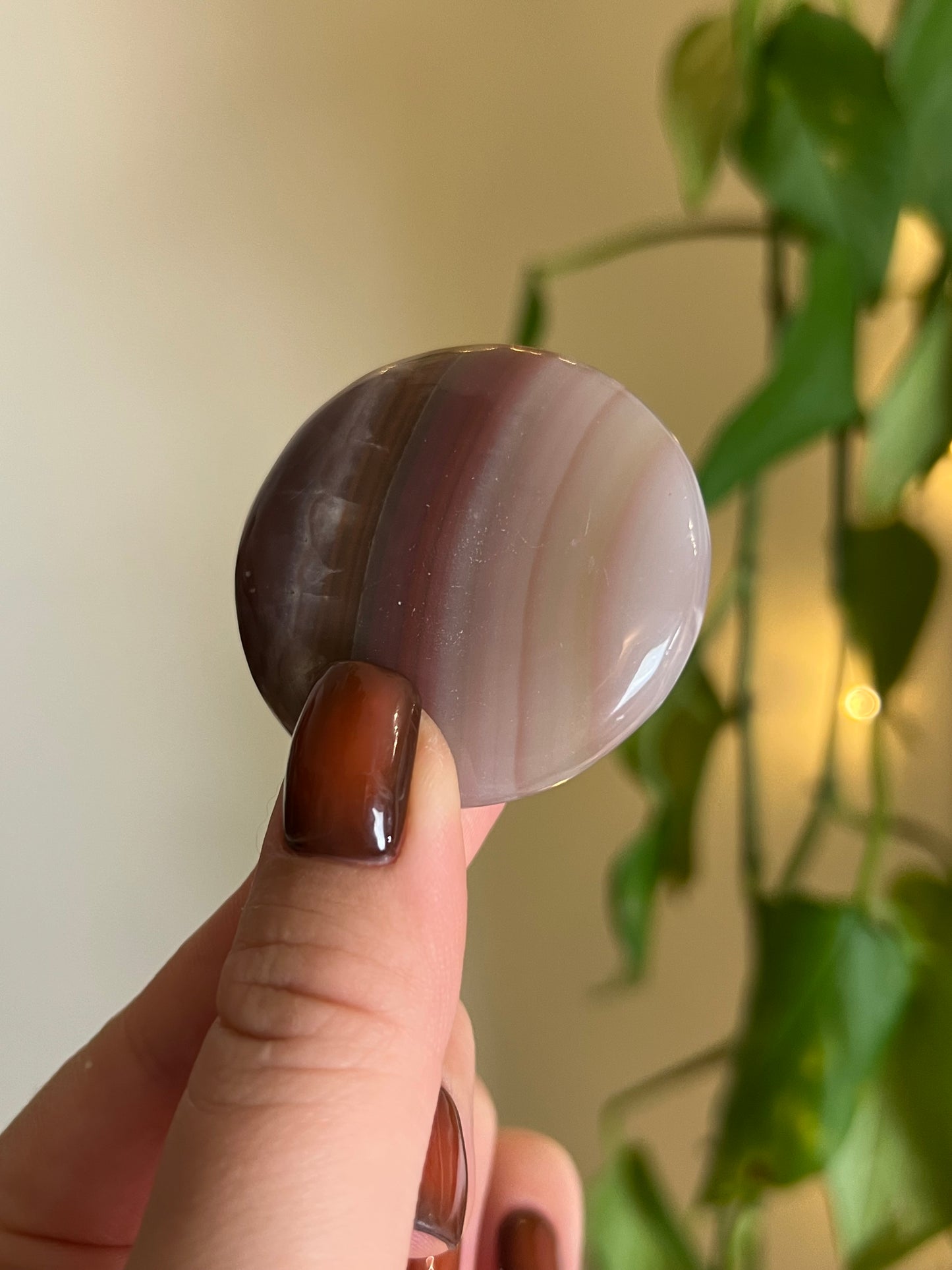 Pink Banded Onyx Small Flat Stone