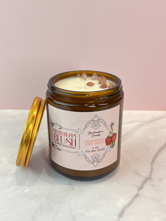 Strawberry Blush Candle| Strawberry Lime Basil 🍓