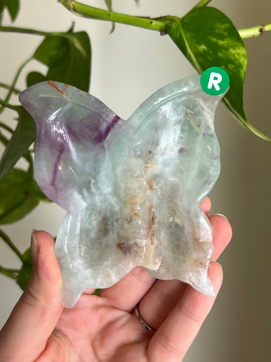 Rainbow Fluorite Butterfly Dish - R